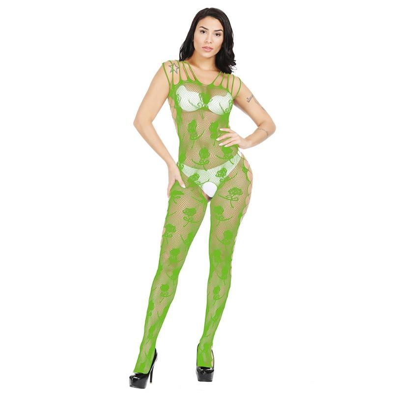 Sex underwear sexy mesh socks long-sleeved open-file one-piece stockings hollow-out temptation one-piece socks roses