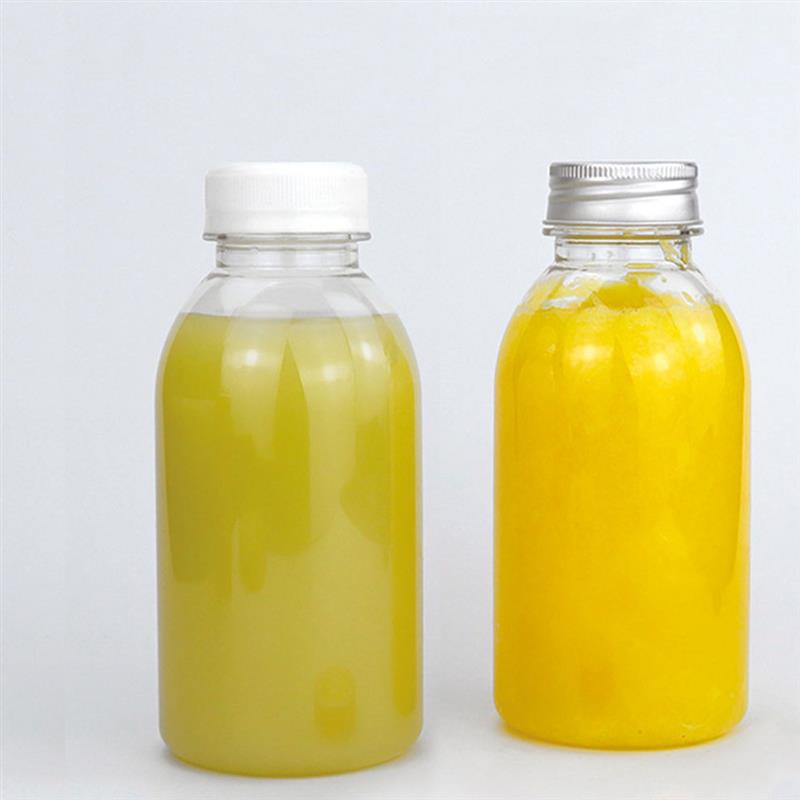 12 st 200 ml Plast Juiceflaska Dryckesflaska Fruktteflaskor Juiceförpackningsflaska Dryck Pet Livsmedelskvalitet Med Lock
