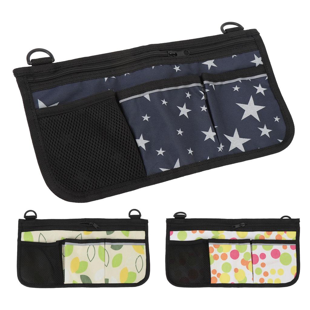 Wheelchair Side Bag with Cup Holder Water Proof 600D Oxford Cloth Multiple Pocket Adjustable Strap C