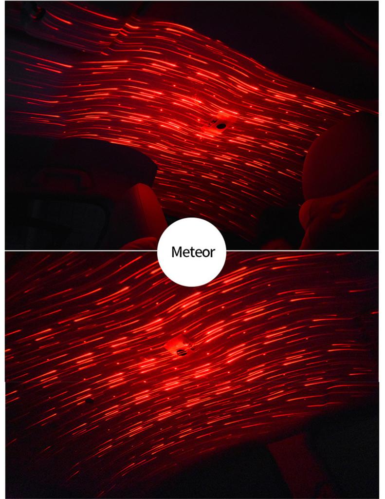 Car Ceiling Red LED Atmosphere Projector Galaxy Star Light Set Armrest Box Mount