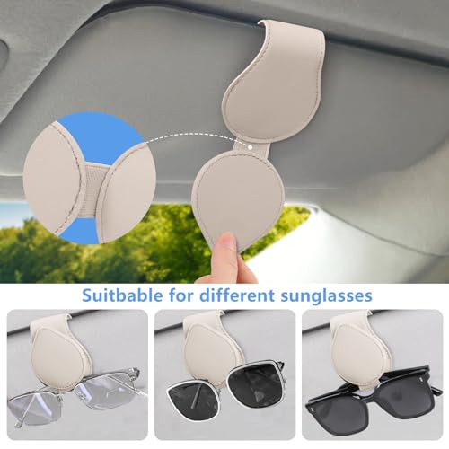 GeeRic 2-Piece Car Glasses Clip, Car Storage, Sunglasses Clip, Glasses Holder, for Car Sun Visor, Car Glasses Holder, Easy Installation, Anti-Los