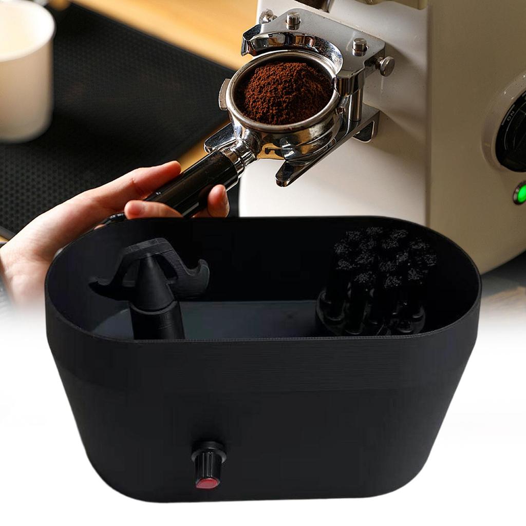 Elektrická čisticí sada portafilteru na kávu Domácí kuchyně Rukojeť kávovaru Čištění Skladování Automatický čistič knock boxu Stabilní držák
