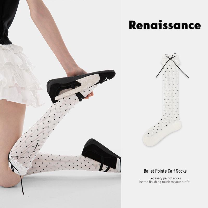 Renaissance Women's Breathable Ballet Dot Ankle Socks - Slimming & Stylish for Spring/Summer