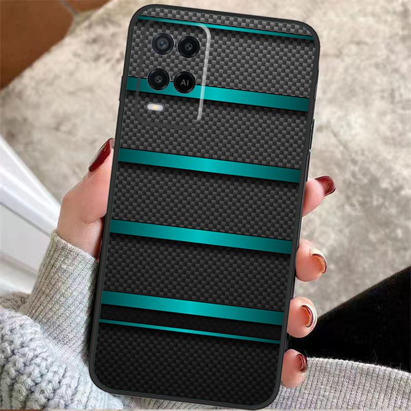 Car Carbon Fibre Pattern Case For Oppo A60 A80 A40 A5 Pro A15 A16 A17 A57 A77 A94 A74 A54 A76 A96 A18 A38 A58 A78 A98