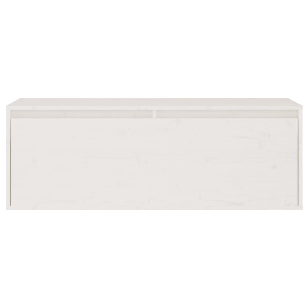TV Cabinets Set of 2 White Solid Pine Wood