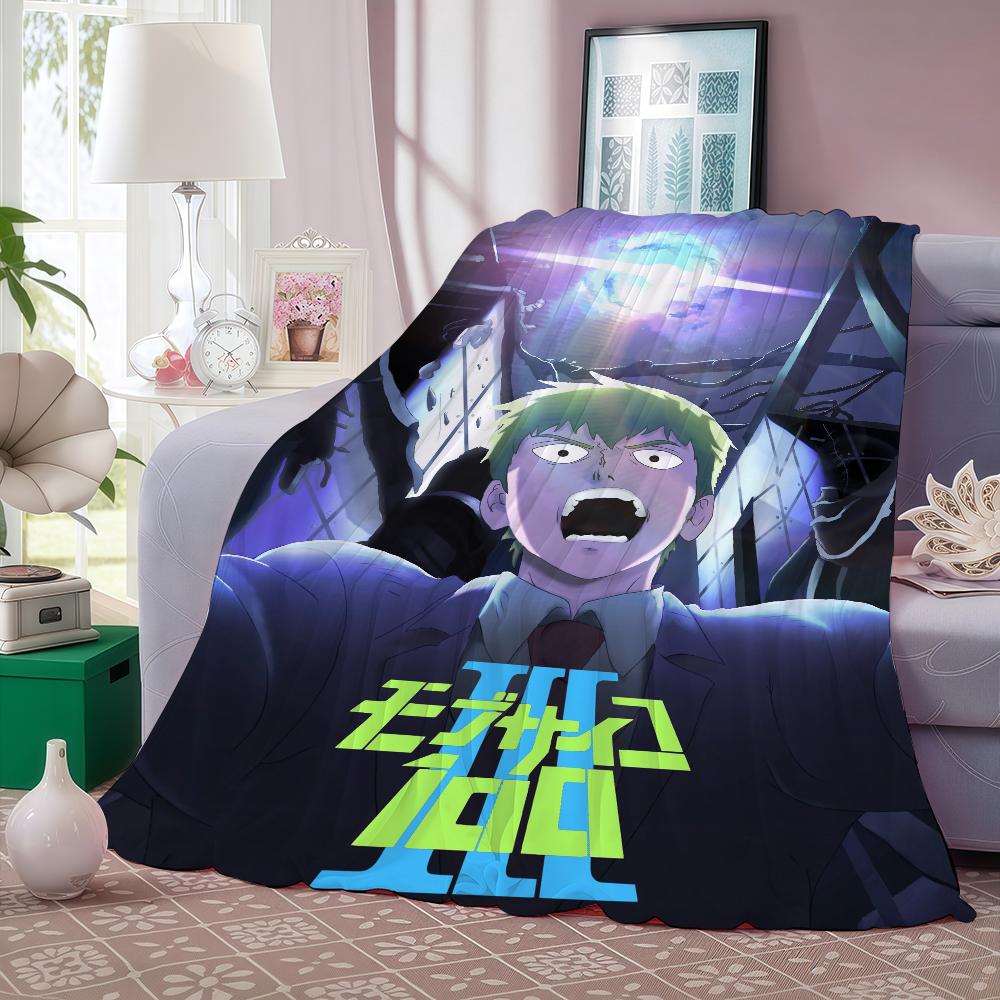 Hot Anime M Mob P Psycho 100 Blanket Warm And Soft Suitable For Bedroom Living Room Sofa Bed Office Travel Camping