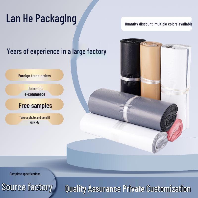 Black & White Waterproof Express Bags for E-commerce Logistics - Gray Clothing Packaging