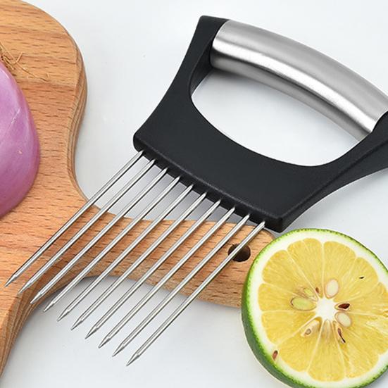 Helpful Onion Holder Good Toughness Comfortable Grip Convenient Durable Guide Slicing Cutter Cooking