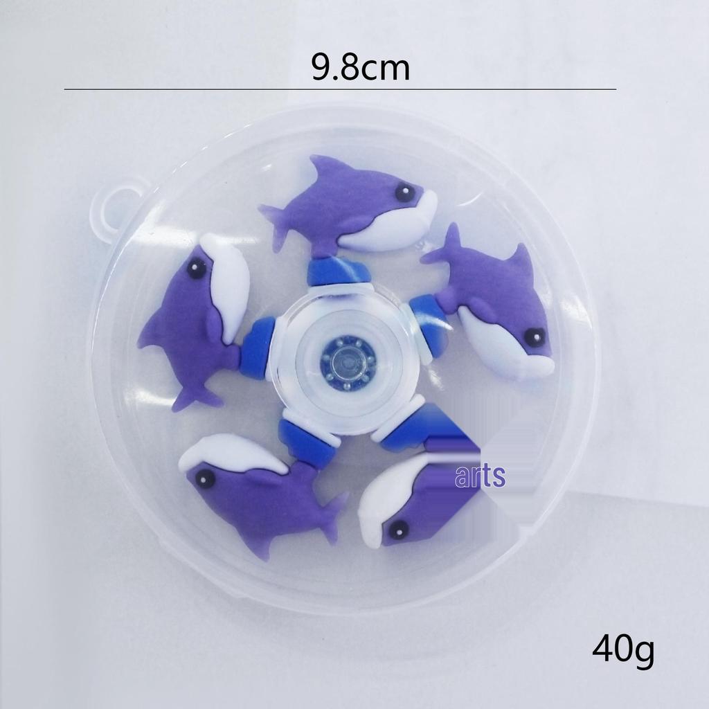 Five-Bead Fidget Spinner with Soft Rubber & Wooden Stick - Mythical Creatures Stress Relief Toy