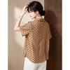 Women's Polka Dot Lapel Short Sleeve Blouse