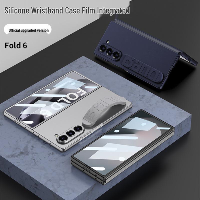 Samsung Z Fold6 Silicone Wrist Strap Case with Integrated Film