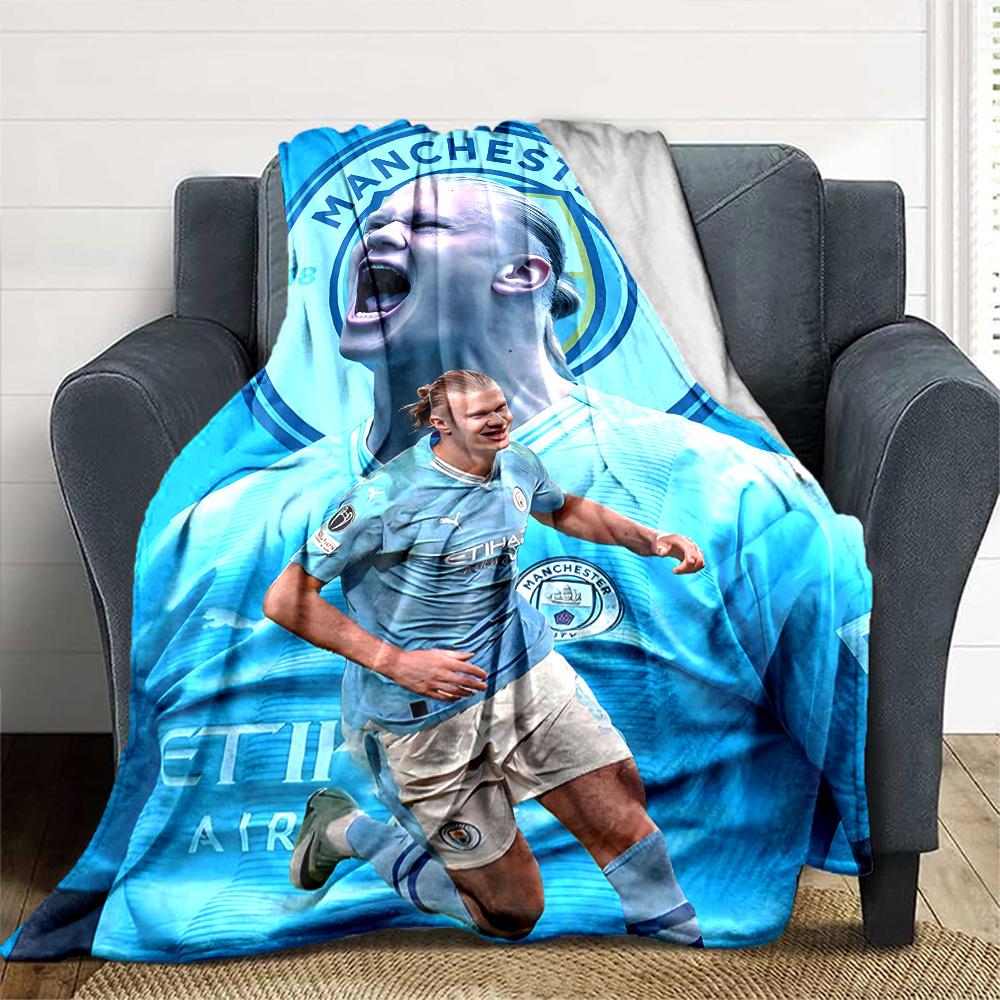 1pc Haaland15 Blanket, Gift, for Men and Women, Soft Blanket, Good for Sofa Bed Couch Travel, Lightweight Flannel Blanket