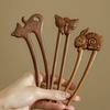 Wood Wooden Hair Stick U-Shaped Hair Fork Cat Butterfly Chinese Style Fashion Hairpin Buns Rabbit Headwear Girl Hair Accessories