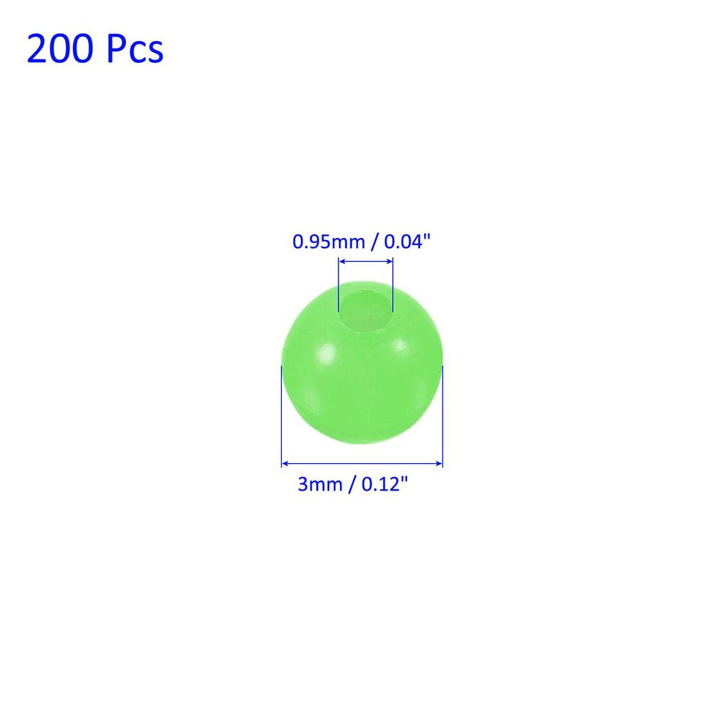 M METERXITY 200pcs Glow Fish Beads - Plastic Luminous Round