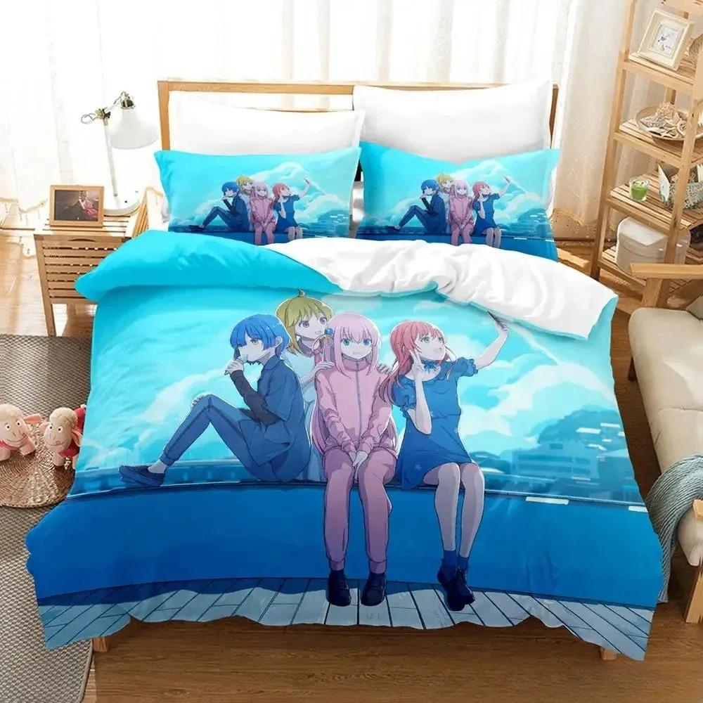 Kawaii Anime BOCCHI THE ROCK Gotou Hitori Bedding Set Single Twin Full Queen King Size Bed Set Adult Kid Bedroom Duvet Cover Set