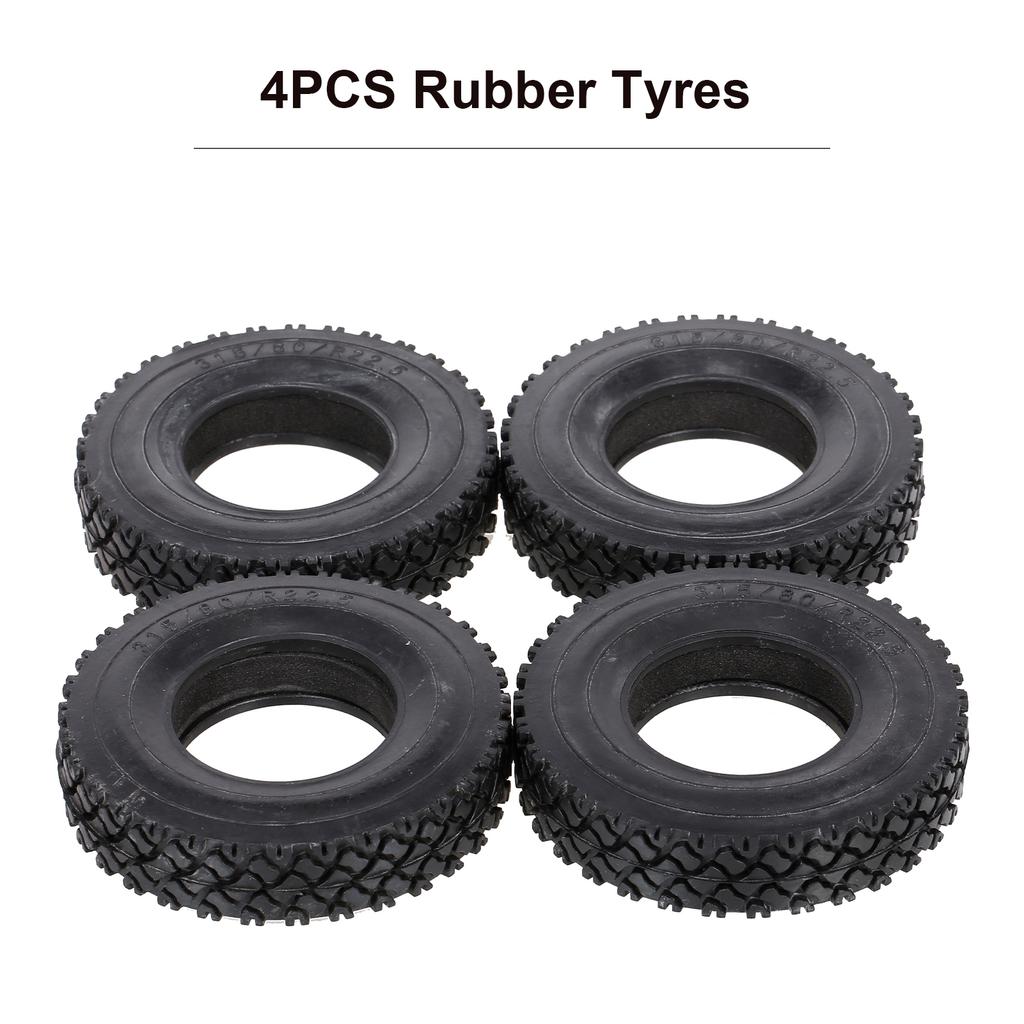 4Pcs 85mm Rubber Tyres Wheel Tires 20mm Width with Sponge Compatible for 1:14 Tractor Trucks RC Car