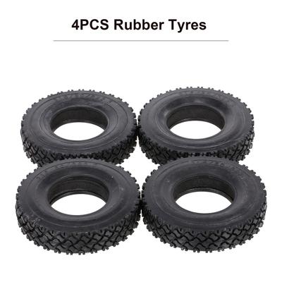 4Pcs 85mm Rubber Tyres Wheel Tires 20mm Width with Sponge Compatible for 1:14  Tractor Trucks RC Car