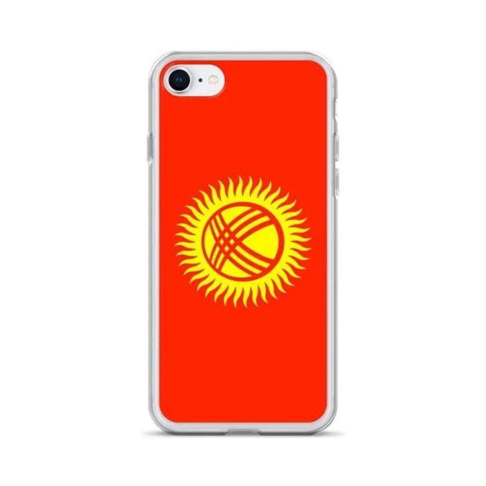 Coque iPhone - Kirghizistan - Drapeau - Souple - Multicolore - Verticale
