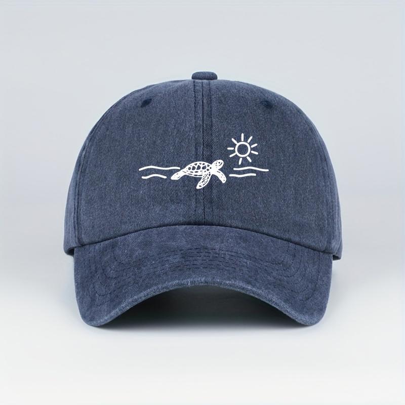Turtle Sun Pattern Printed Baseball Hat Cute, Simple, Fashionable Duck Tongue Hat Breathable, Sunshade Comfortable