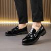 Fashion Brand Business Low Heeled Leather Casual Shoes Tassel Loafers Men's Thick Soled Shoes Man Moccasin Handmade Dress Slip on Shoes