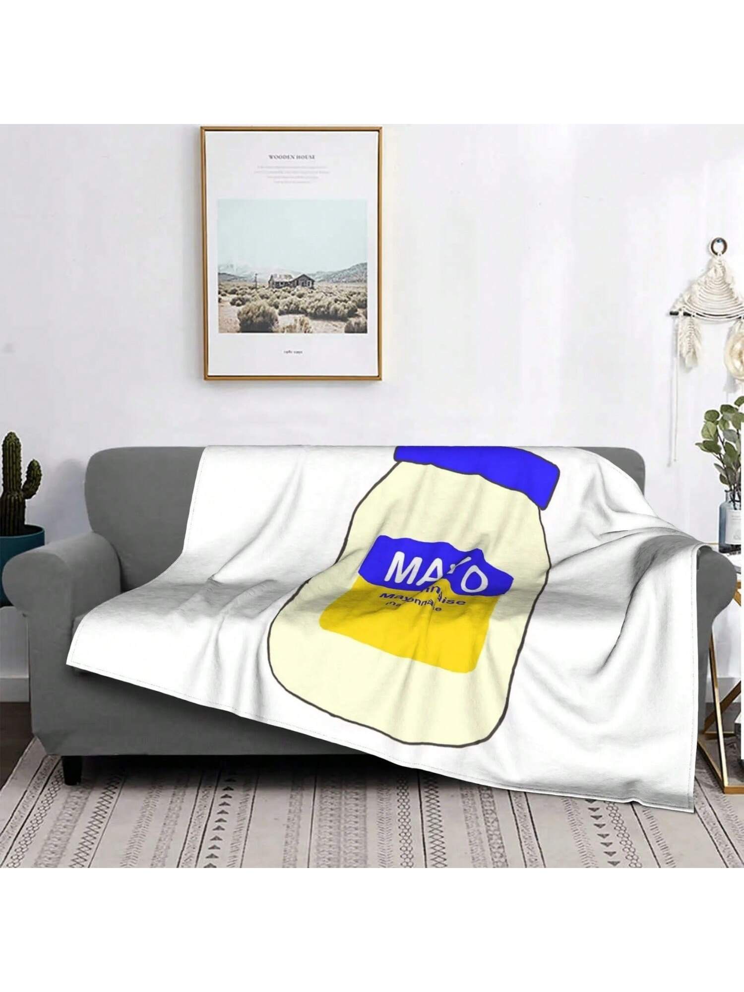 

Mayonnaise Blankets Breathable Fleece Sofa Throw Blanket For Couch Bedding Outdoor Throws Bedspread Quilt 75X95CM сірий колір
