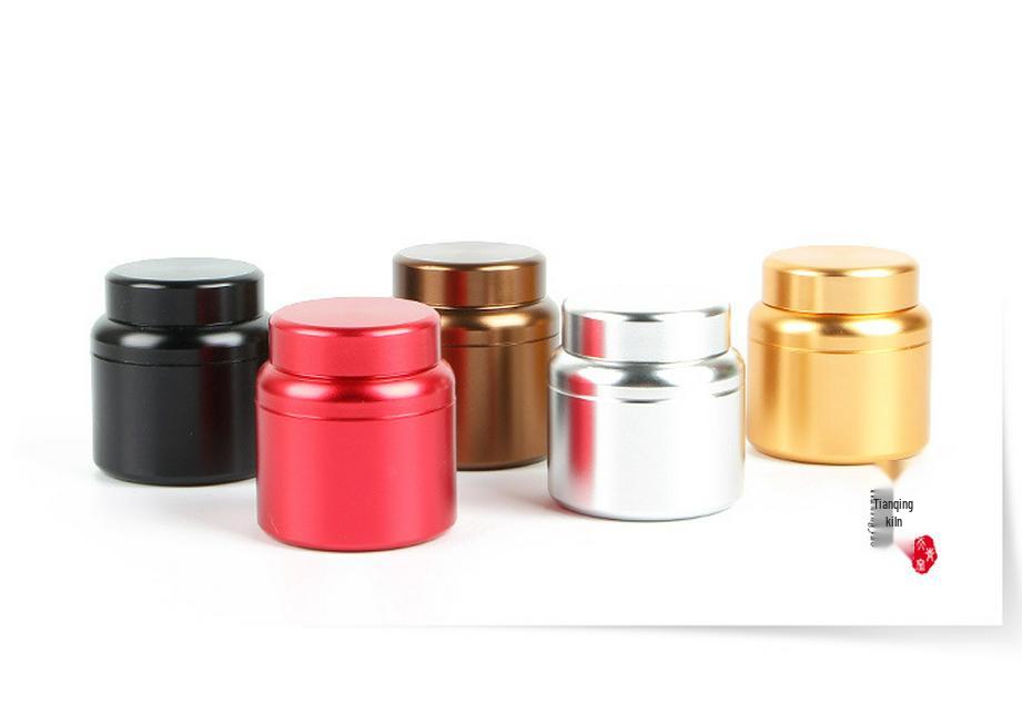 Tianqing Kiln Portable Mini Sealed Aluminum Tea Can - Small Travel Packaging Box with Engraving