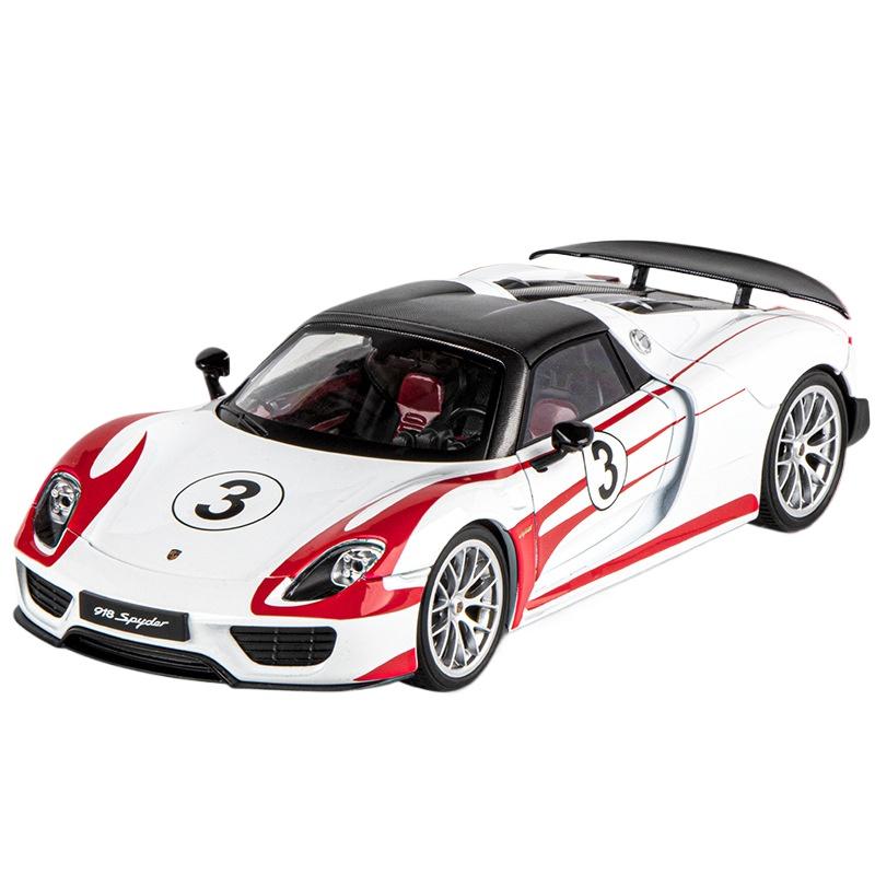 Porsche 918 Spyder Martini Sportwagen-Modell im Maßstab 1:18 aus Metallguss, mit Sound und Lichteffekten – ein tolles Geschenk für Kinder!