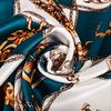 BYSIFA|New Fashion Ladies' Scarves Luxury Blue Gold 100% Silk Scarf Hijab 90*90cm All Match Fall Winter Female Square Scarf Cape