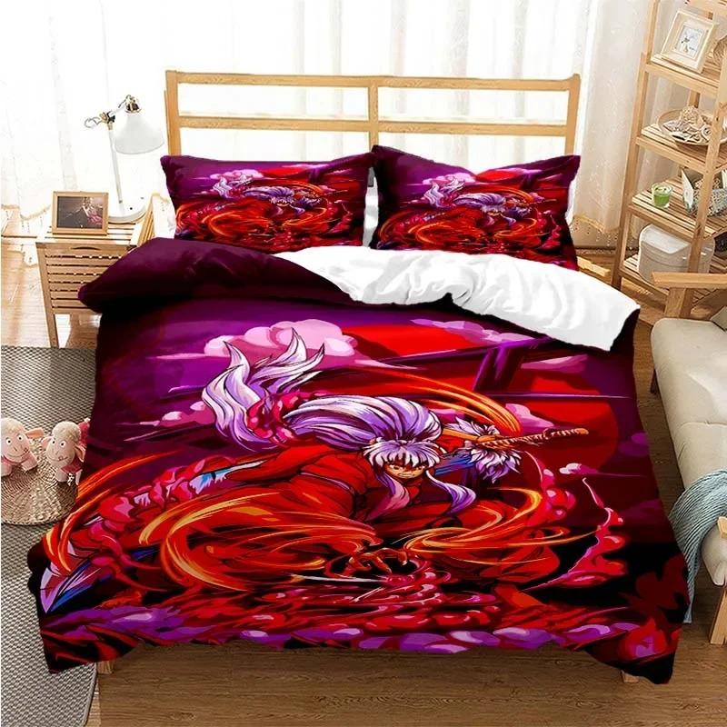 3D Printed Anime Inuyasha Duvet Cover Sesshoumaru Bedding Set and Double Twin Full Queen King Adult Kids Bedclothes Quilt Cover