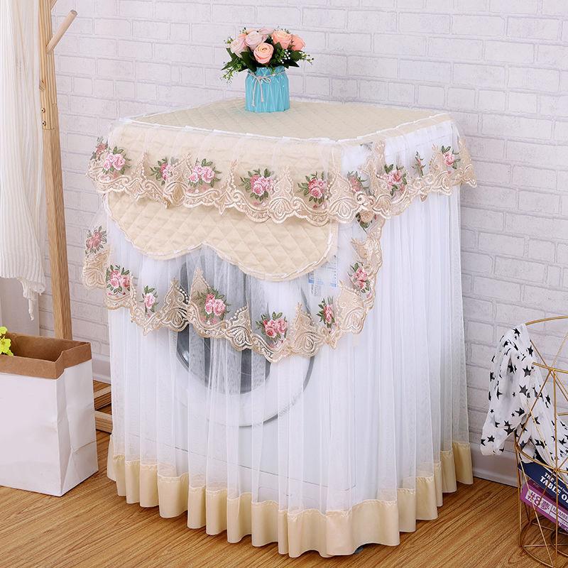 1PC Tulle Dust Cover Polyester Washing Machine Cover Protector Cover Washing Machine Dust Cover