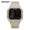 SANDA Fashion Electronic Watch Men's 50m Waterproof Night Light Multi Functional Student Trend Dual Screen Sports Watch