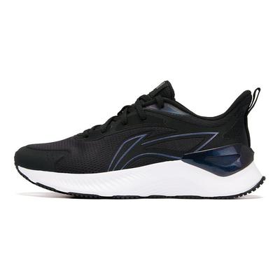 Li Ning Yue Ying 3.0 Bequeme Lässige Vielseitige Stoßdämpfende Abriebfeste Atmungsaktive Niedrig geschnittene Laufschuhe Damen Sneaker Schwarz Silber ARHU024-1