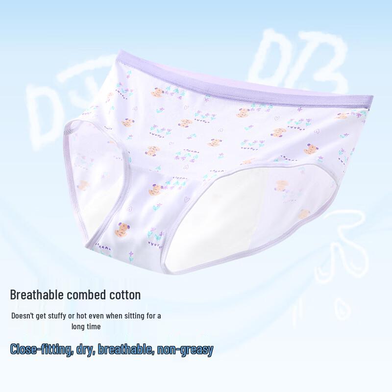 Girls' Antibacterial Cotton Period Briefs