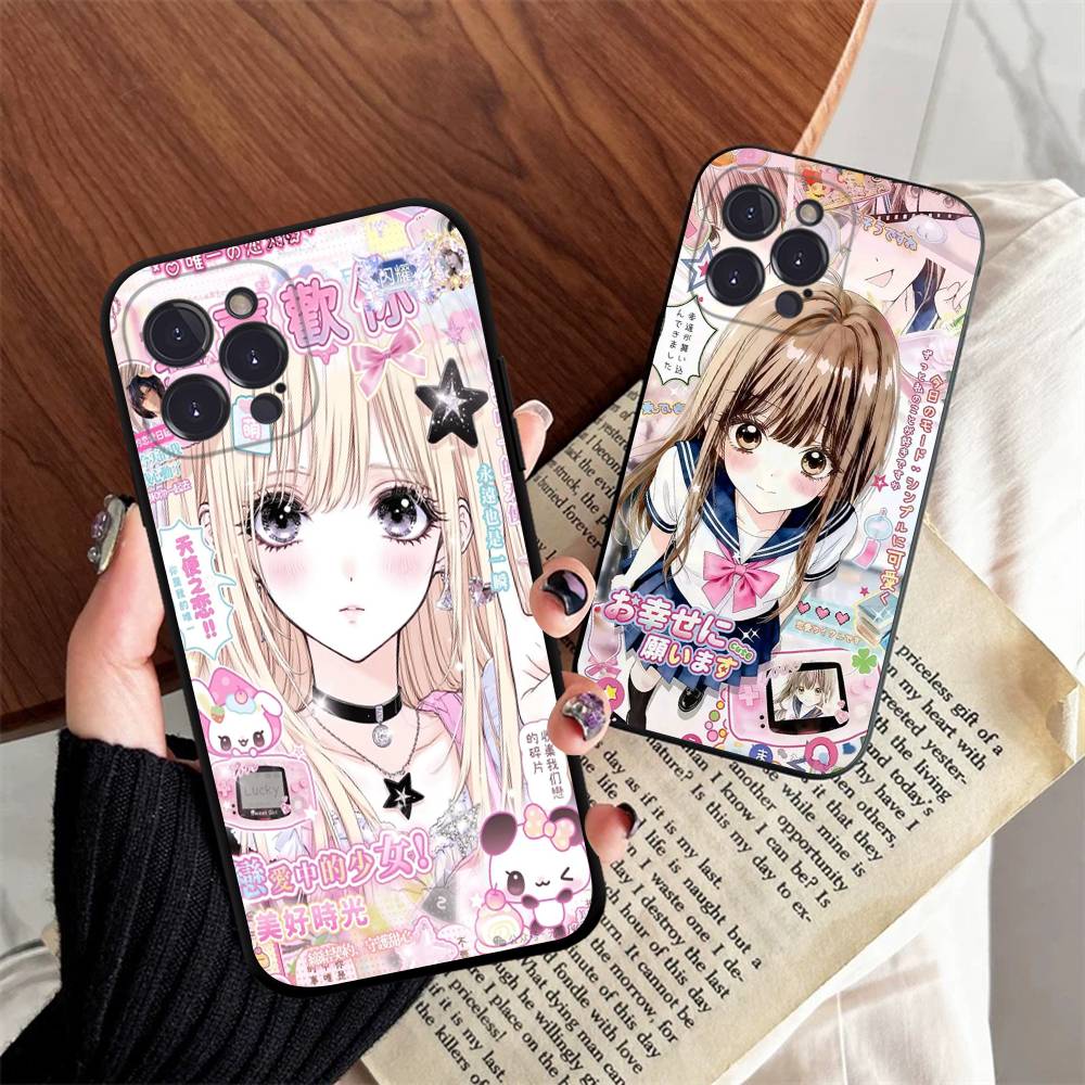 Japanese Cute Girls Y2K Pattern Phone Case TPU Phone Case For Iphone17 Air 16 15 14 13 12 11 Pro Max Plus Cover Case