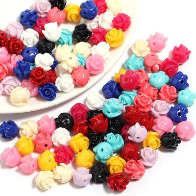 10pcs/Lot 6-12mm Imitation Coral Beads Rose Flower Resin Beads For Jewelry Making DIY Bracelet Neckalce Accessoires