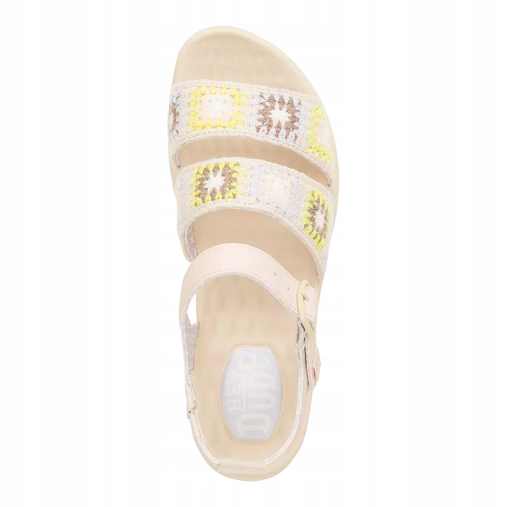 Heydude Delray Buckle Cottage Crochet  43200 |39| Egret/Lavender/Multi