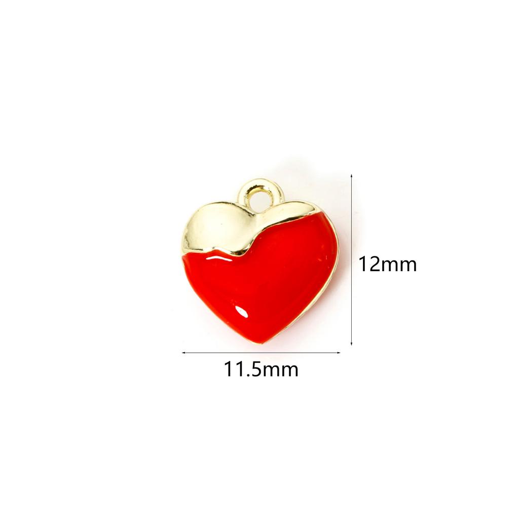 2PCs Brass Charms 18K Gold Plated Fruit Enamel Strawberry Apple Lemon Mushroom Pendants For DIY Necklace Bracelet Jewelry Making