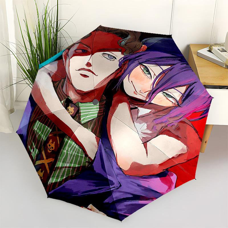 

1pc Outdoor Umbrella with Anime Characters, Automatic Opening/Closing, Portable 3-Fold Design, 8-Rib Iron Frame - Perfect Gift for Fans, Traveler