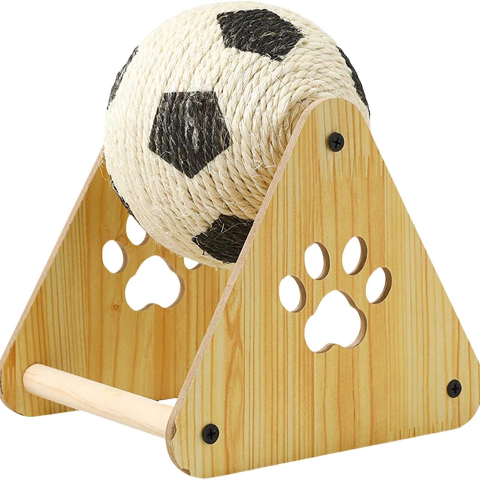 

Scratching Ball – Interactive Toy With Wooden Base | Spherical Nail File Scratcher For Indoor Cats, Enrichment & Exercise For Small To Medium Breeds One Size