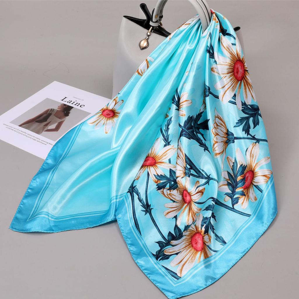 90 Square Scarves, Silk Scarves, Women's New Spring and Summer High-end Sense Versatile, Thin Scarves, Shawls Outside