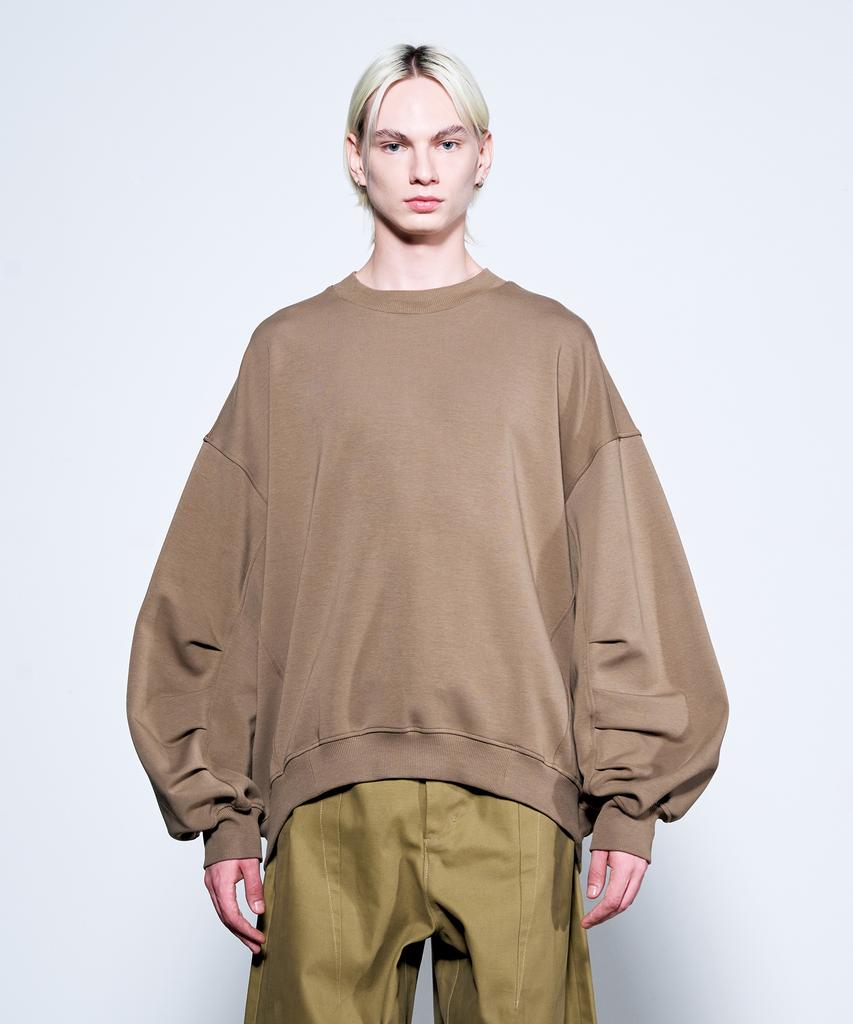 ZENSAI Draped Sweatshirt Beige