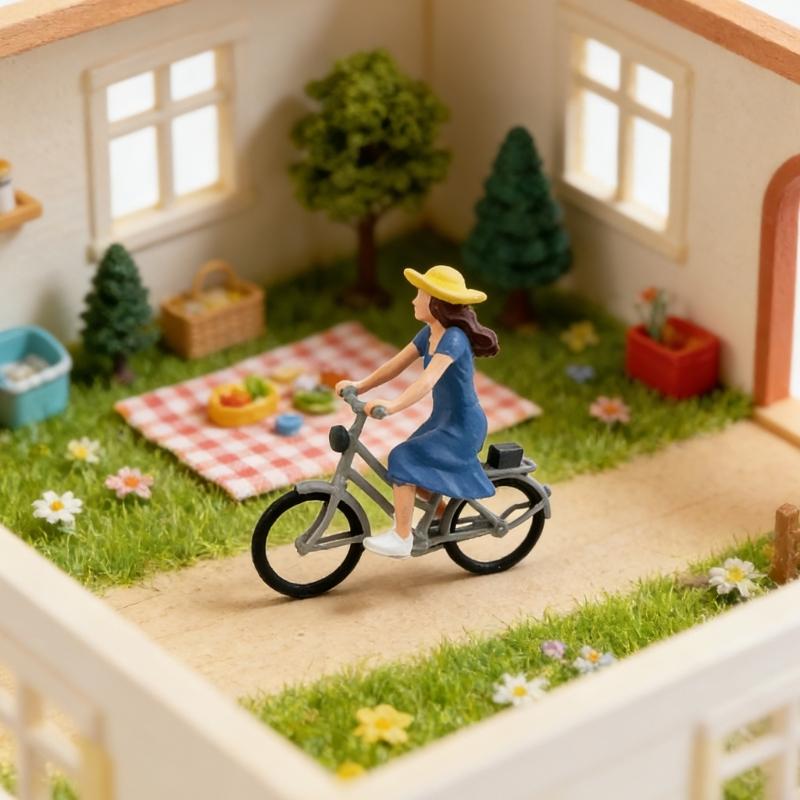 Handgefertigtes 1/64 Radfahrer-Figurenset Mit Realistischen Posen Detailliertes Miniatur-Radfahrer-Ornament Für DIY-Szenenbau