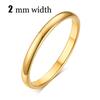 Classic Wedding Ring for Women Smooth Gold Color Stainless Steel Engagement Jewelry 2mm 4mm 6mm 8mm