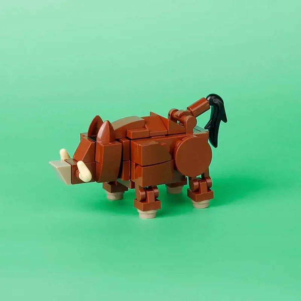 MOC City Creative Building Blocks Accessories Zoo Rhino Lion Kangaroo Wolf Fox Frog Bee Crow Peacock Mini Brick Toy Gifts X021