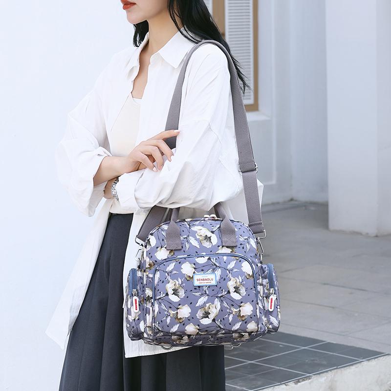 Geantă de umăr imprimată, ușoară, pentru călătorie în aer liber, geantă pentru mamă de vârstă mijlocie Geantă crossbody hidrofugă