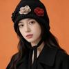 Fashion Hat Sweet Flower Knitting Hat Handmade Ear Protection Headband Hat Heattech Lei Feng Hat