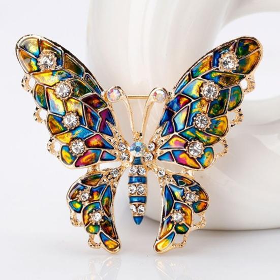 

Exquisite Colorful Rhinestone Butterfly Brooch Pin Women Lapel Shirt Dress Badge