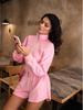 2025 Stylish European and American Zipper Shorts Set with Long Sleeve Stand-up Collar for Women