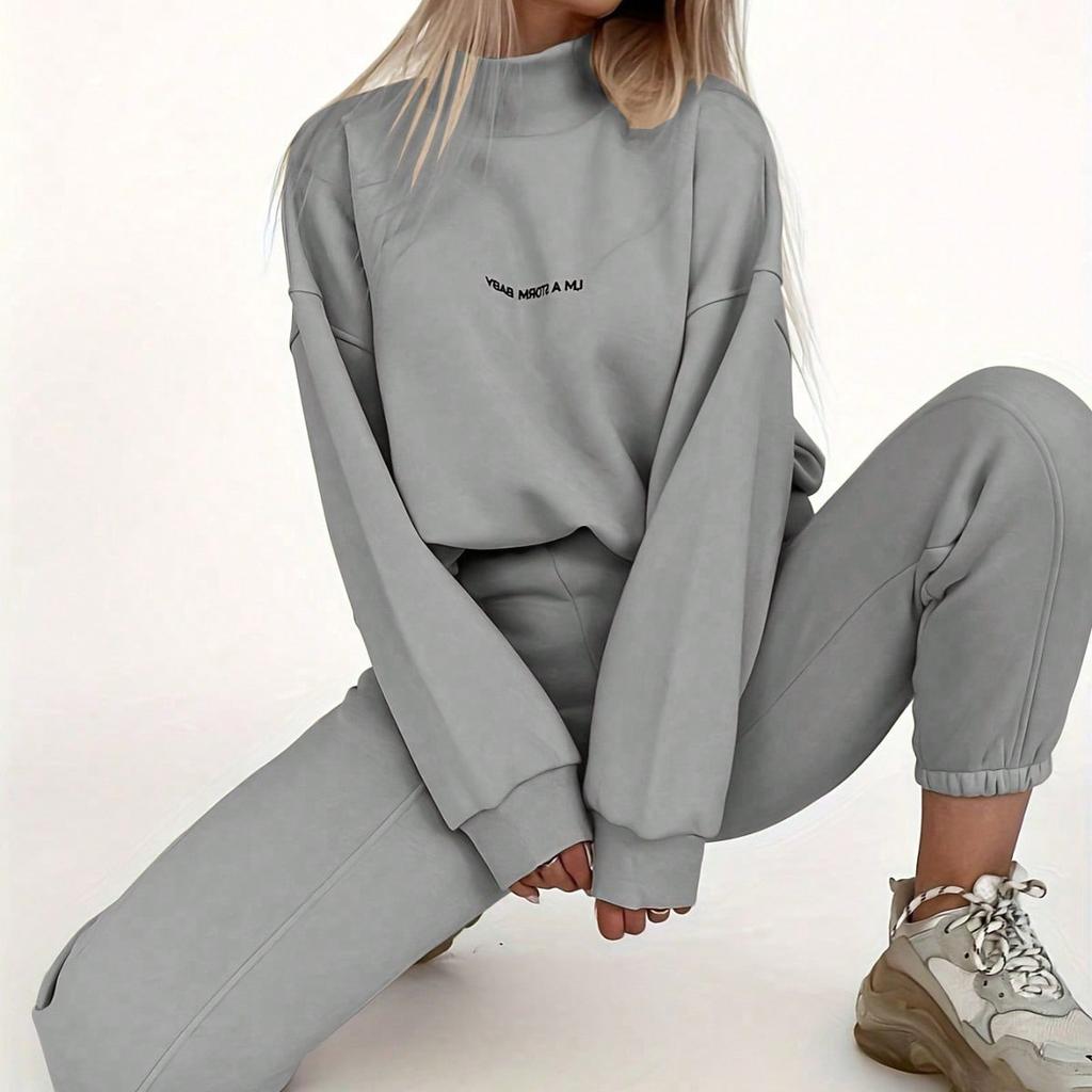 Autumn Winter 2 Piece Set Women Hoodie Pants Printed Tracksuit Pullover Sweatshirt Trousers with Pockets Tracksuit Suits