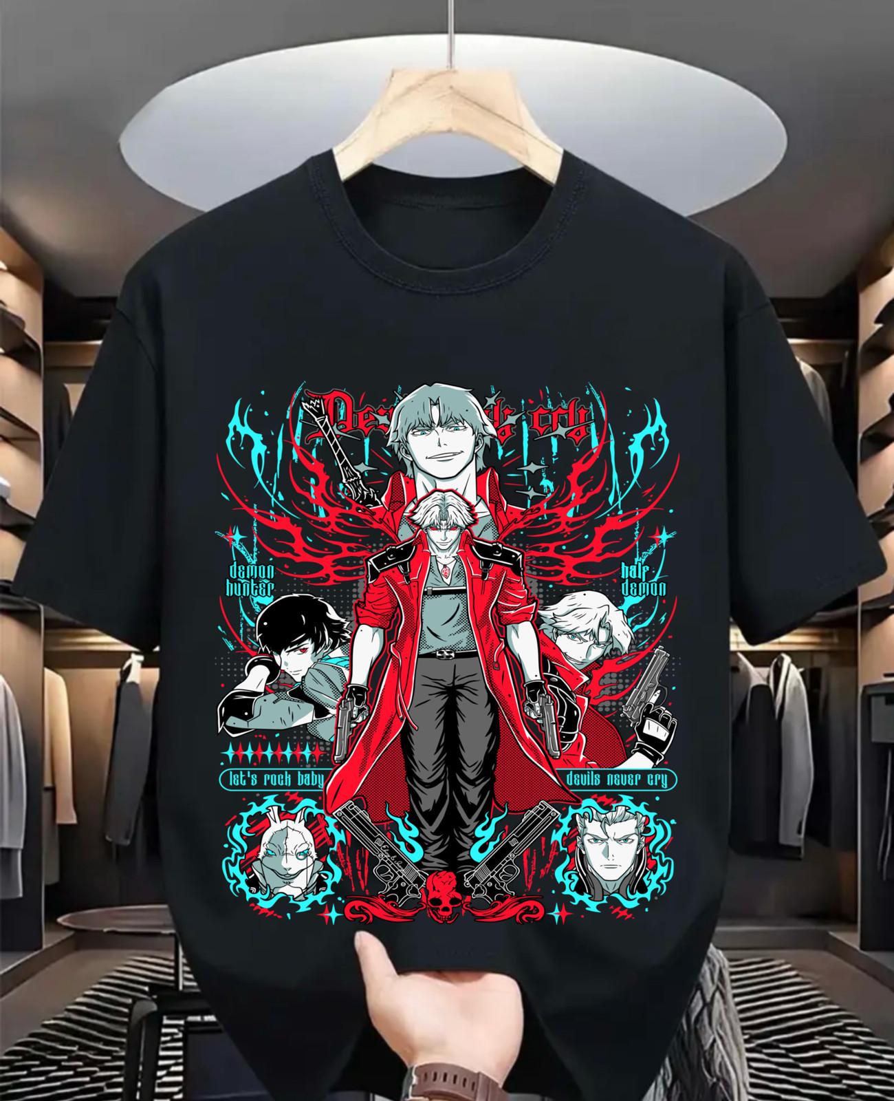 Devil May Cry Данте Футболка Унисекс Футболка Все Размеры, подарок аниме, мультфильм S